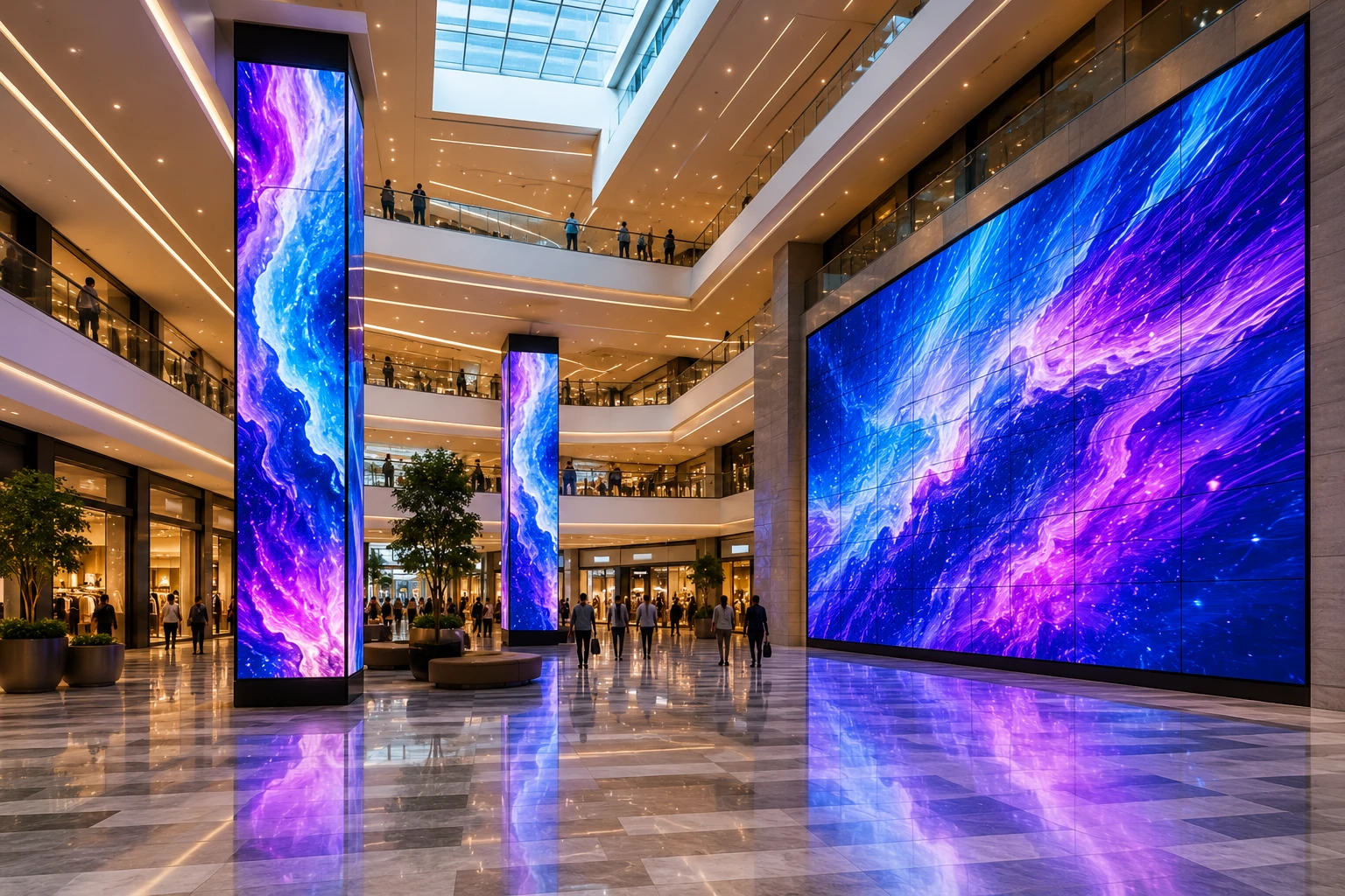 Fine-Pitch Seamless LED Video Walls for Retail Atriums
